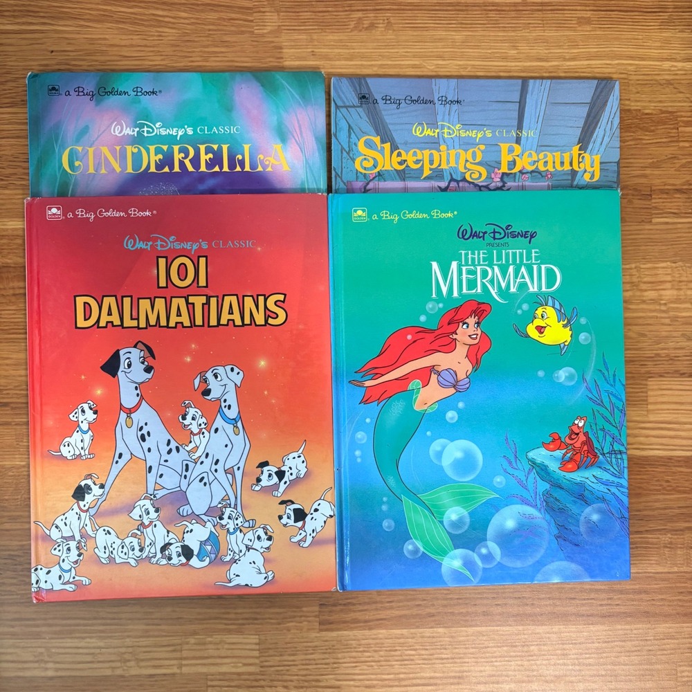 Golden Books Disney Princess ArielAurora 101 Dalmatians Lot of 4 Childrens Books